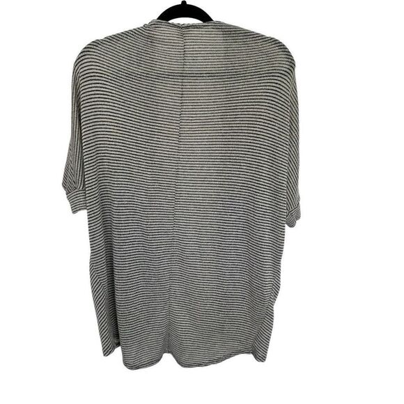 🔥4/$25 Essentials Full Tilt Women’s Gray Black Striped Cardigan Open Front XS - Picture 2 of 5